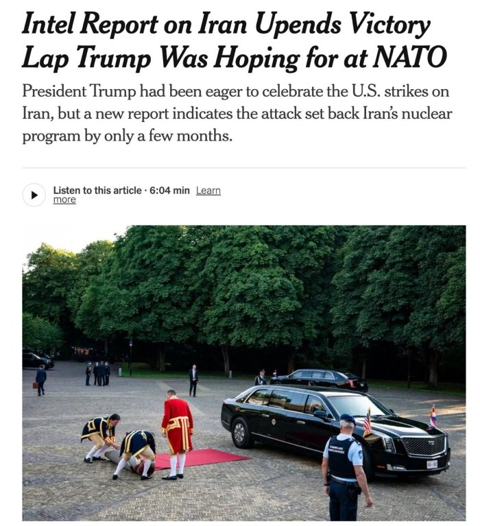 Разведка бўйича ҳисобот Трампнинг НАТО саммитидаги ғалаба режаларини бузди