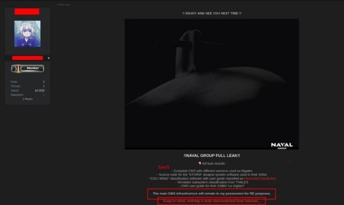 Fransiyada mudofaa sohasidagi eng yirik ma’lumotlar sizib chiqishi holati qayd etildi — Financial Times 