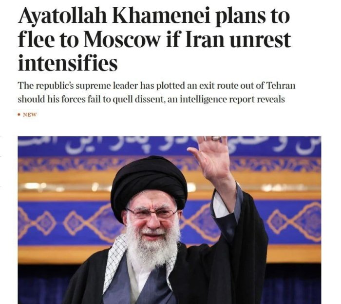 Эронда вазият кескинлашганда оятуллоҳ Али Хоманаий қаерга эвакуация қилинади?