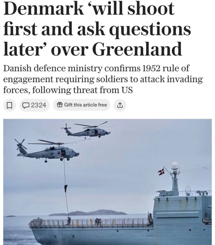 АҚШ Гренландияга бостириб кирса, Дания дарҳол ўқ очади — The Telegraph