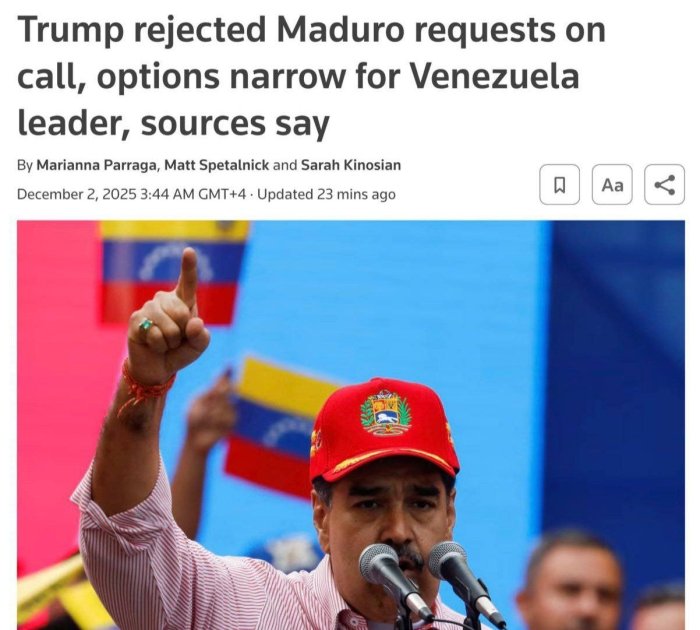 Tramp Maduroga Venesuelani tark etishi uchun bir hafta vaqt bergan