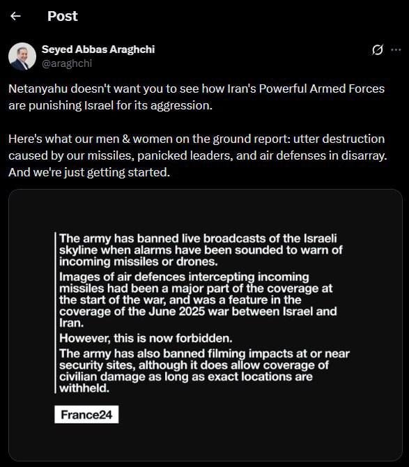 Ароқчи ҳаммаси Нетаняху айтгандек кетмаётганини маълум қилди 