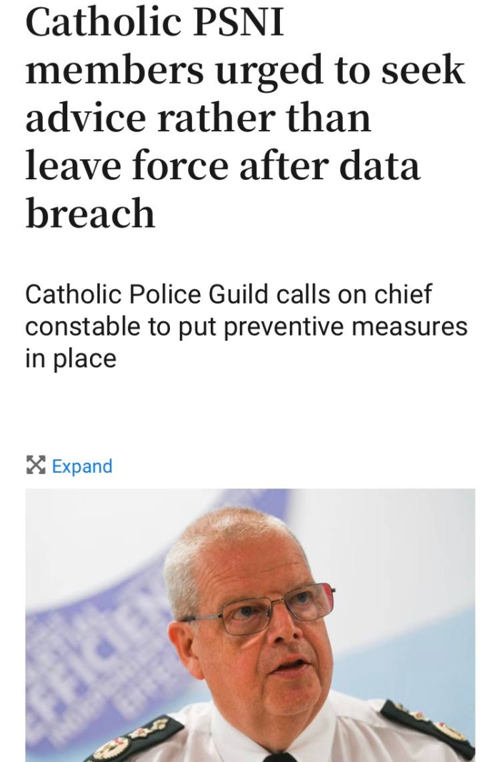 Shimoliy Irlandiya polisiyasi xodimlariga 50 million funt sterling sarflashi mumkin