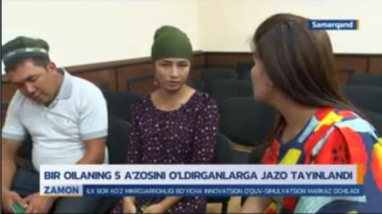 Samarqandda 5 a’zosi o‘ldirilgan oilaning tirik qolgan qizi: Yuzlariga shu darajada temir bilan urishganki, ularni taniy olmadim (video) Samarqandda 5 a’zosi o‘ldirilgan oilaning tirik qolgan qizi: Yuzlariga shu darajada temir bilan urishganki, ularni taniy olmadim (video)