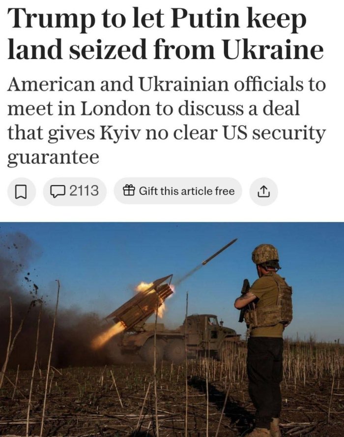 AQSh Londondagi muzokaralarda avvalroq Ukraina delegasiyasiga taqdim etilgan “tinchlik rejasi”ga Kiyevning munosabatini eshitishni istaydi — The Telegraph 
