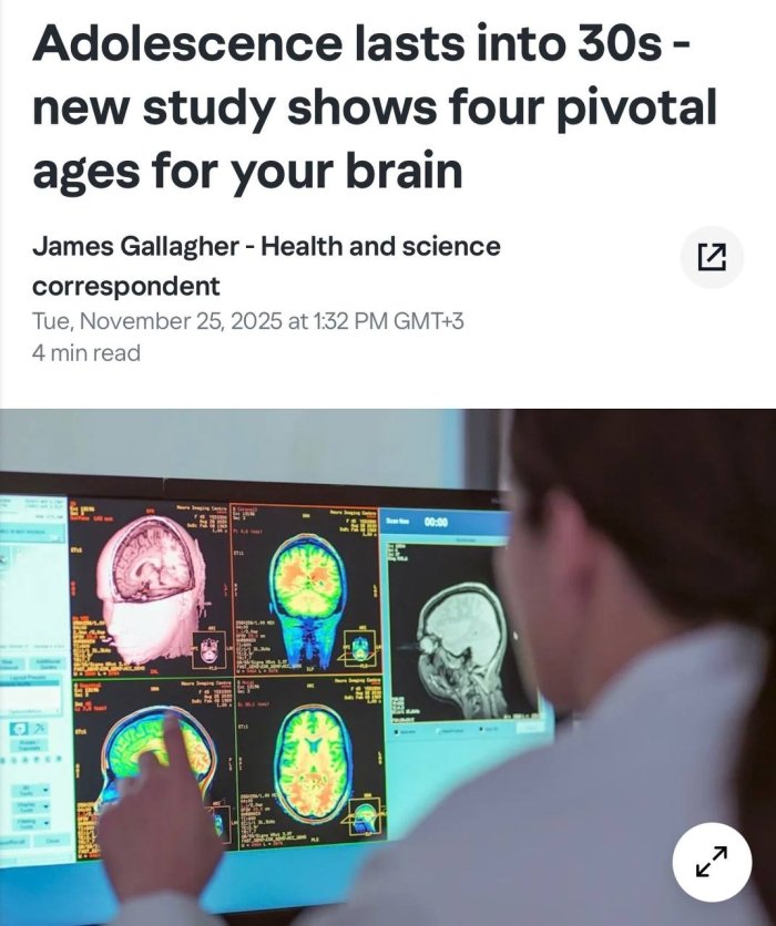 Ўсмирлик даври 32 ёшда тугайди