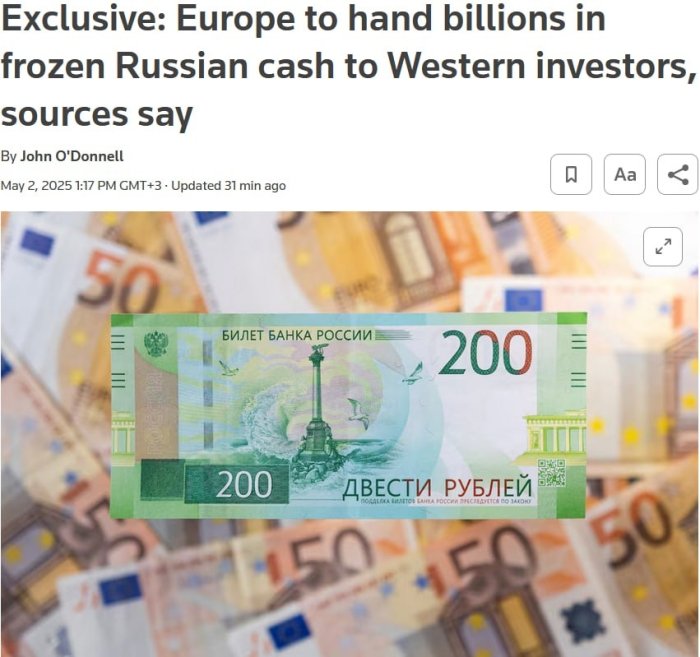 Euroclear Россия Федерациясининг музлатилган активларини олиб қўйишни режалаштирмоқда Euroclear Россия Федерациясининг музлатилган активларини олиб қўйишни режалаштирмоқда