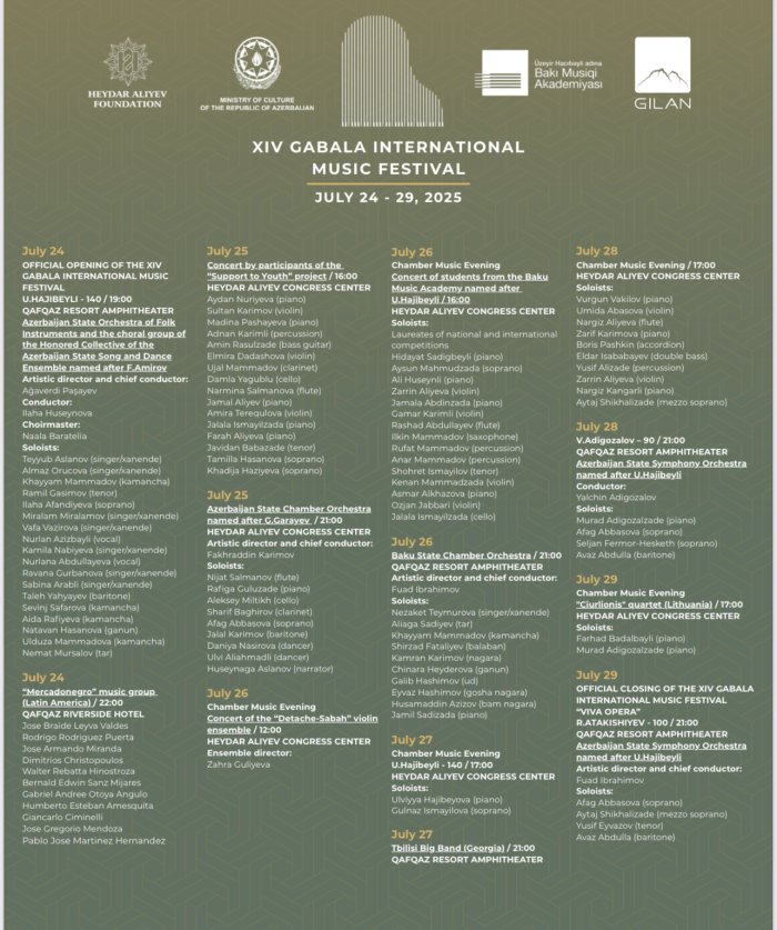 Габала халқаро мусиқа фестивали 2025 йилда яна мусиқасеварларни бирлаштиради