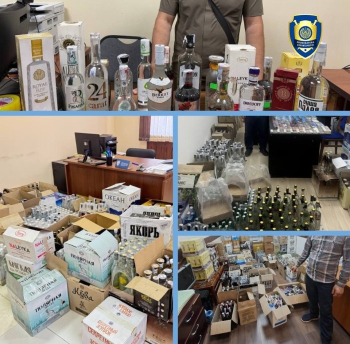 Иккита вилоятда қалбаки акциз маркали алкоголь ва тамаки маҳсулотларининг ноқонуний савдоси фош этилди