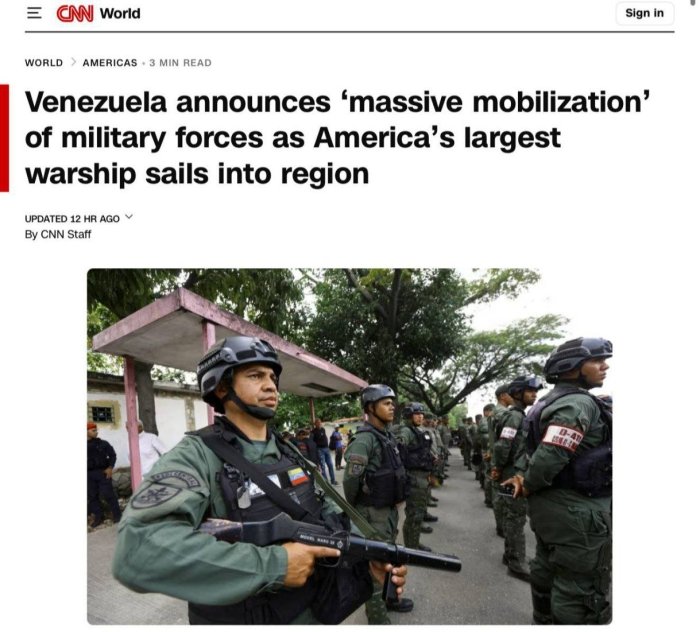 Венесуэла оммавий сафарбарлик эълон қилди — CNN