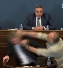 Грузия парламентида депутатлар ўртасида оммавий муштлашув юз берди