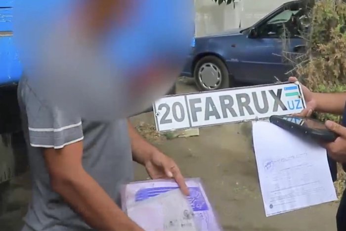 Сирдарёда юк машинасига ўз исмини тақиб олган ҳайдовчига чора кўрилди