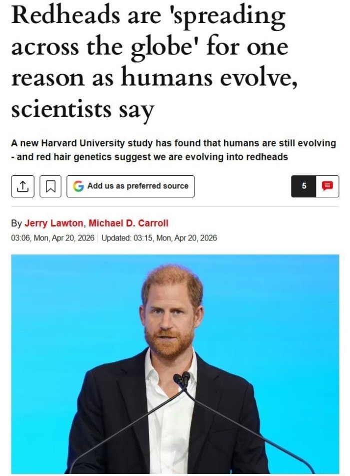 “Зарғалдоқ сочли инсонлар келажакда бутун дунёда кўпчиликни ташкил этиши мумкин”