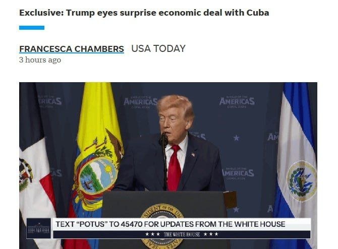 AQSh Kuba bilan iqtisodiy kelishuv tayyorlamoqda — USA Today