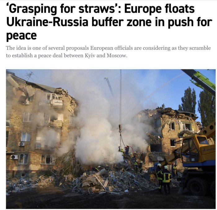 Politico: Yevropa davlatlari Ukrainada 40 km kenglikdagi bufer zona yaratishni taklif qilmoqda