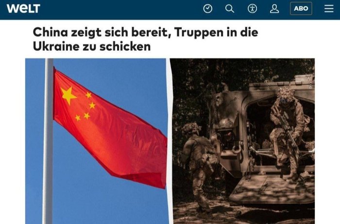 Хитой Украинага тинчликпарвар кучларини юборишга тайёр — Welt am Sonntag