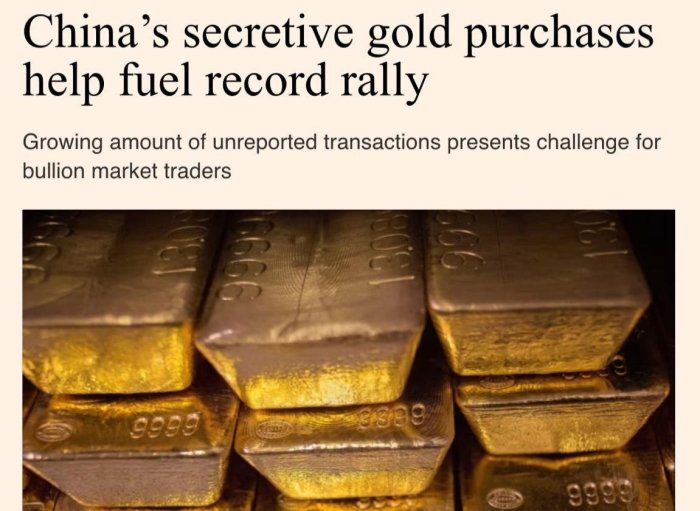 Хитой яширинча олтин харид қилмоқда