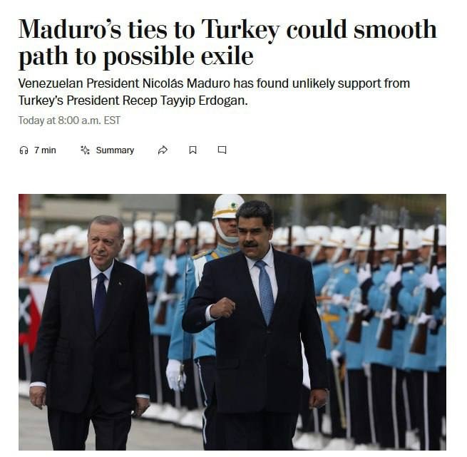 Мадуро Туркияни бошпана сифатида танлайдими?