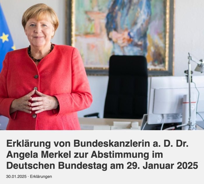 Angela Merkel Germaniya kanslerligiga nomzod Fridrix Mersni tanqid qildi