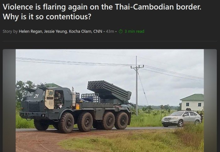 Yangi urushga start berildimi? Tailand va Kambodja armiyalari chegaraning nizoli hududida o‘zaro zarbalar almashdi