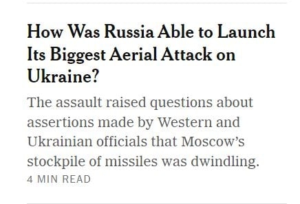 G‘arb Rossiyaning raketa Arsenalidan hayratda qoldi - NYT