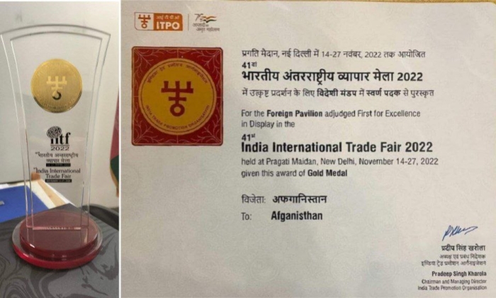 Афғонистон товарлари "India International Trade Fair"да олтин медалга сазовор бўлди
