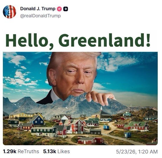 Tramp yana Grenlandiya haqida post qoldirdi