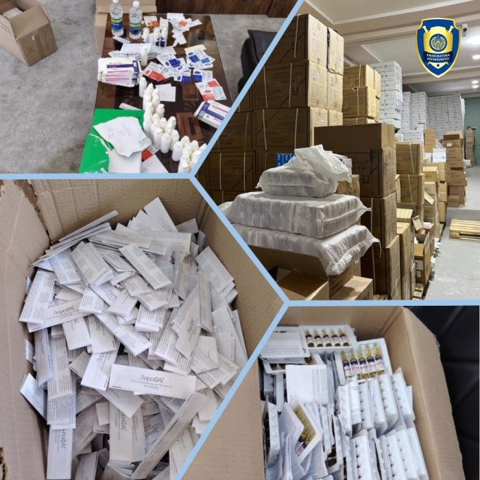 Тошкент туманидаги омборхонадан 263,9 млн сўмлик сифати кафолатланмаган дори воситалари ашёвий далил сифатида олинди