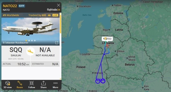 Rossiyaning g‘arbiy chegaralari yaqinida NATO razvedka aviasiyasi faolligi oshdi
