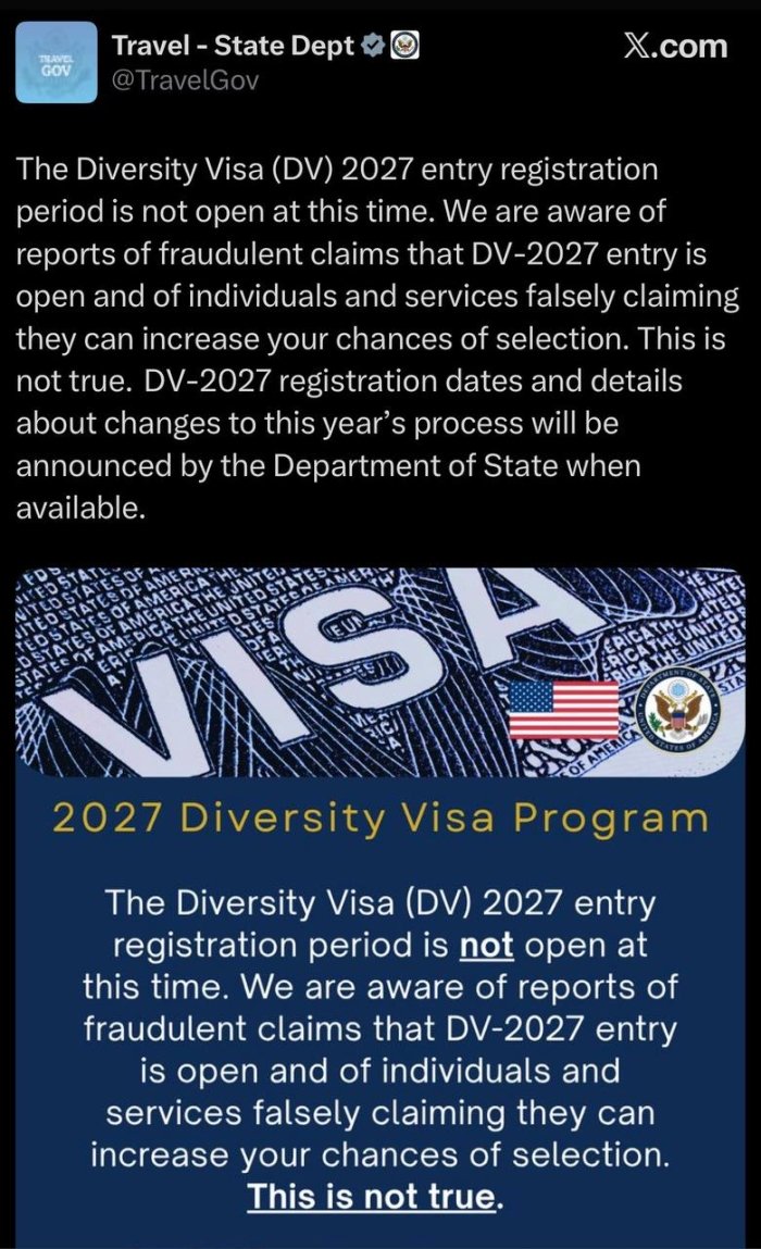 2027 yilgi “Grin karta” dasturi ochildimi?