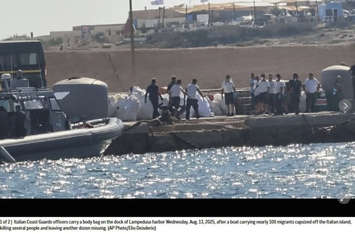 Италия қирғоқлари яқинида юзлаб муҳожирлар бўлган қайиқ ағдарилиб кетди