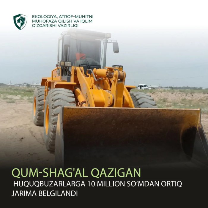 Qum-shag‘al qazigan huquqbuzarlarga 10 million so‘mdan ortiq jarima belgilandi