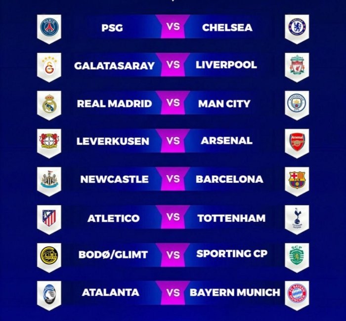 Чемпионлар лигаси 1/8 финал босқичининг барча жуфтликлари маълум