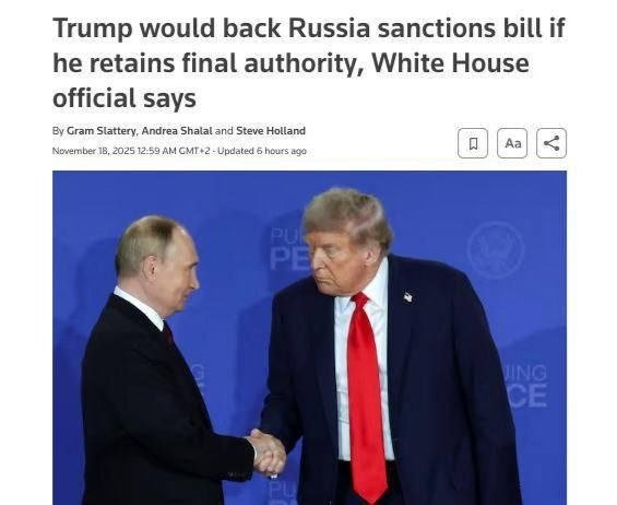 Трамп Россияга қарши санкцялар тўғрисидаги қонун лойиҳасини имзолайдими?