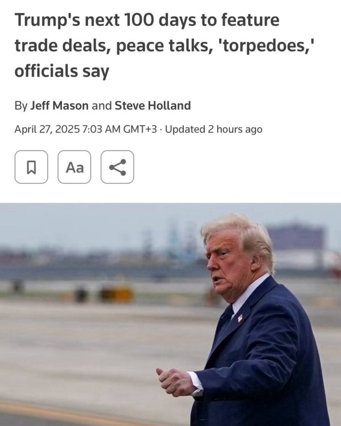 Оқ уй Трамп президентлигининг иккинчи 100 кунлиги учун режа тайёрламоқда — Reuters Оқ уй Трамп президентлигининг иккинчи 100 кунлиги учун режа тайёрламоқда — Reuters
