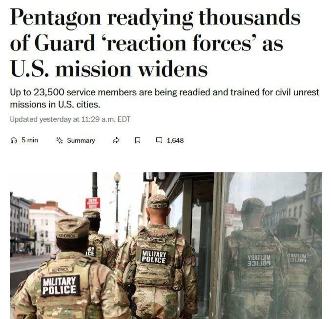Pentagon: "Tartibsizliklarni bostirishga shay turing!"
