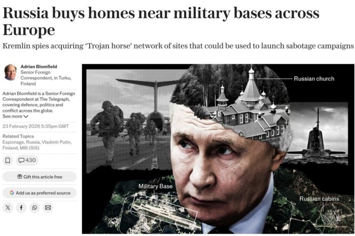 Россия Европада стратегик ҳудудларга яқин мулклар сотиб олмоқда