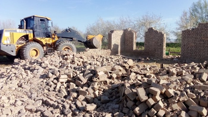 МИБ Пайариқда ноқонуний қурилган иншоот бузилди