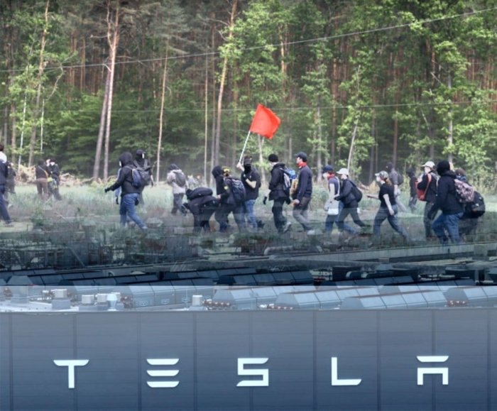 Berlindagi "Tesla" zavodiga 12 mingga yaqin odamlar bostirib kirdi