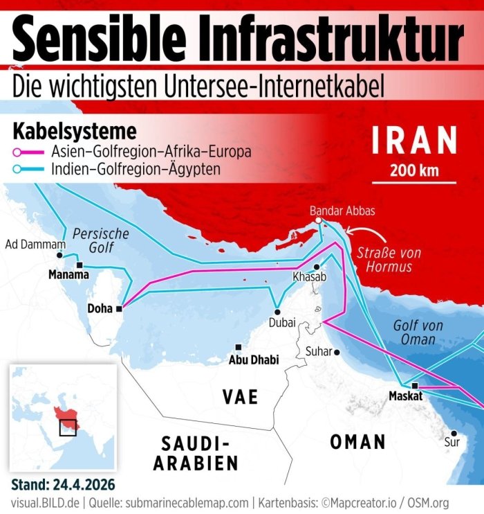 Теҳрон интернет кабелларини узиб қўйиш билан таҳдид қилмоқда