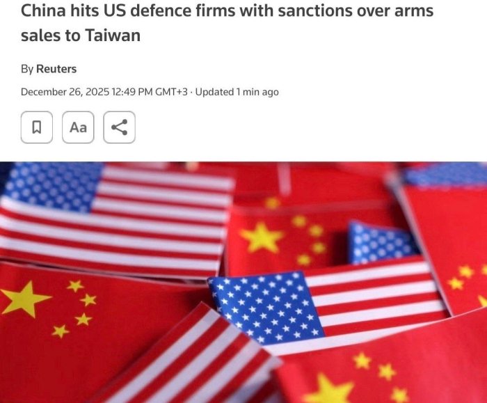  Xitoy AQShning 20 ta mudofaa kompaniyasiga qarshi sanksiyalar joriy qildi