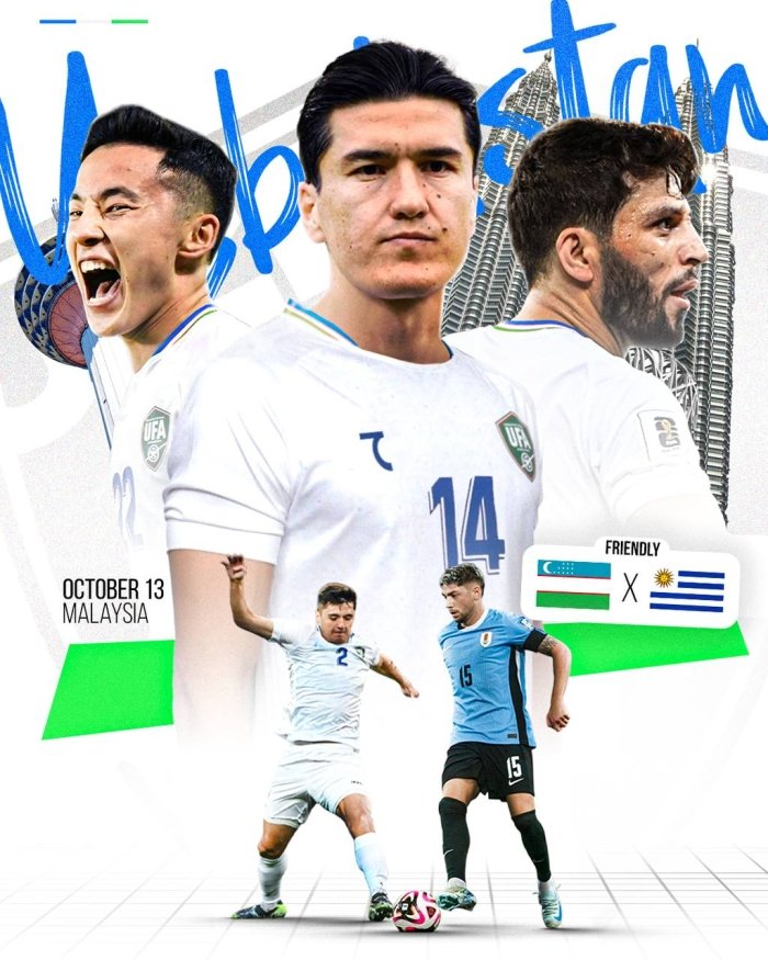 O‘zbekiston milliy jamoasi Urugvay bilan o‘ynaydi