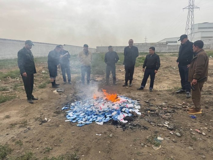 MIB tomonidan Samarqandda noqonuniy alkogol va tamaki mahsulotlari yo‘q qilindi