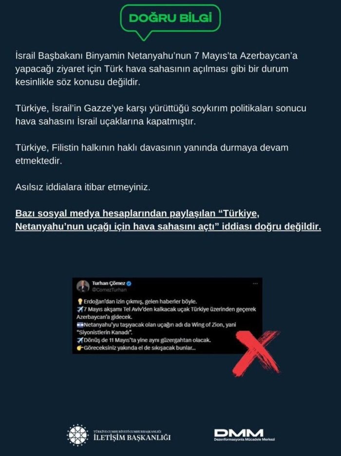 Анқара яна Нетаняҳуни Озарбайжонга киритишдан бош тортди Анқара яна Нетаняҳуни Озарбайжонга киритишдан бош тортди