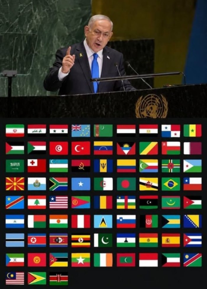 Netanyaxu nutqi paytida zalni tark etgan davlatlar ro‘yxati