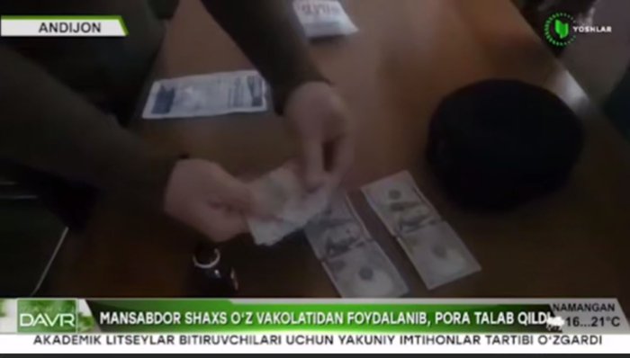 Andijonda xodim bog‘cha direktoridan 400$ olayotganda pora bilan ushlandi