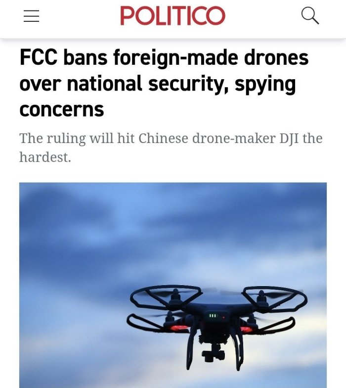 АҚШ хорижда ишлаб чиқарилган дронларни олиб киришни тақиқлади