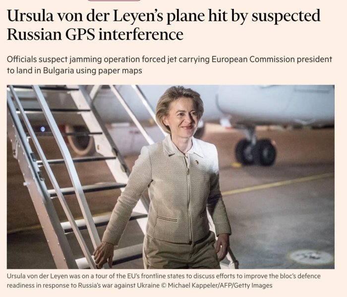 Болгарияда GPS сигналининг ўчирилиши туфайли Еврокомиссия раҳбарининг самолёти қоғоз хариталар ёрдамида қўндирилди