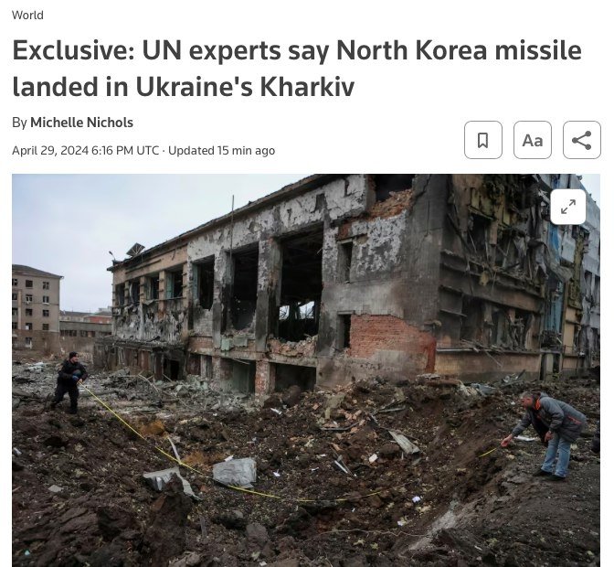 Ukraina BMTga Shimoliy Koreya raketasining Rossiya traektoriyasini taqdim etdi