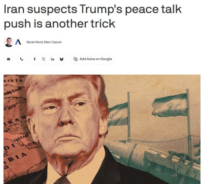 Eron Trampning muzokaralarga intilish harakatlarini navbatdagi hiyla deb baholamoqda — Axios